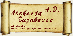 Aleksija Dujaković vizit kartica